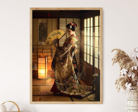 Affiche Geisha Vintage Ukiyo-e – Décor Culturel Asiatique