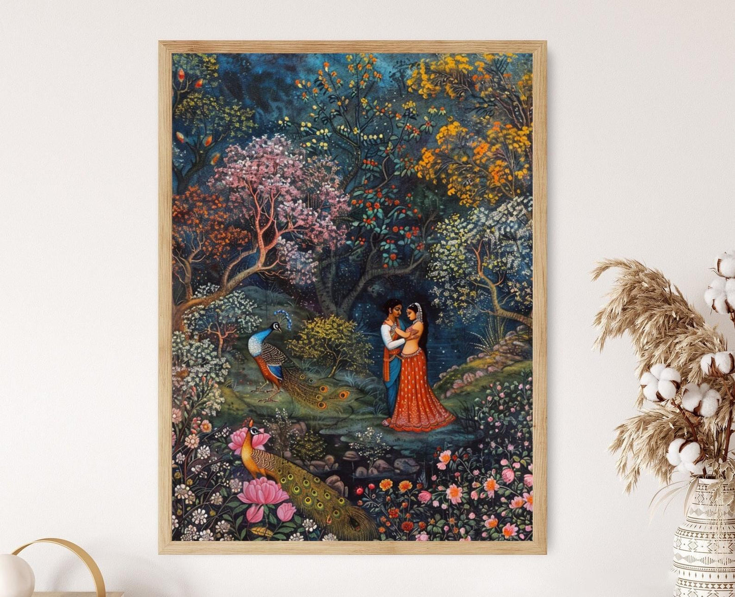 Affiche Artisanale Kangra – Poster Art Murale Indienne Traditionnelle