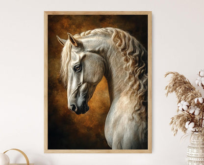 Affiche Cheval Arabe Majestueux – Impression Acrylique Équestre Élégante
