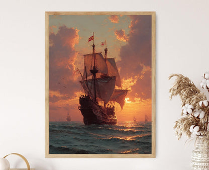 Affiche Exploration – Poster Art du Voyage de Christophe Colomb