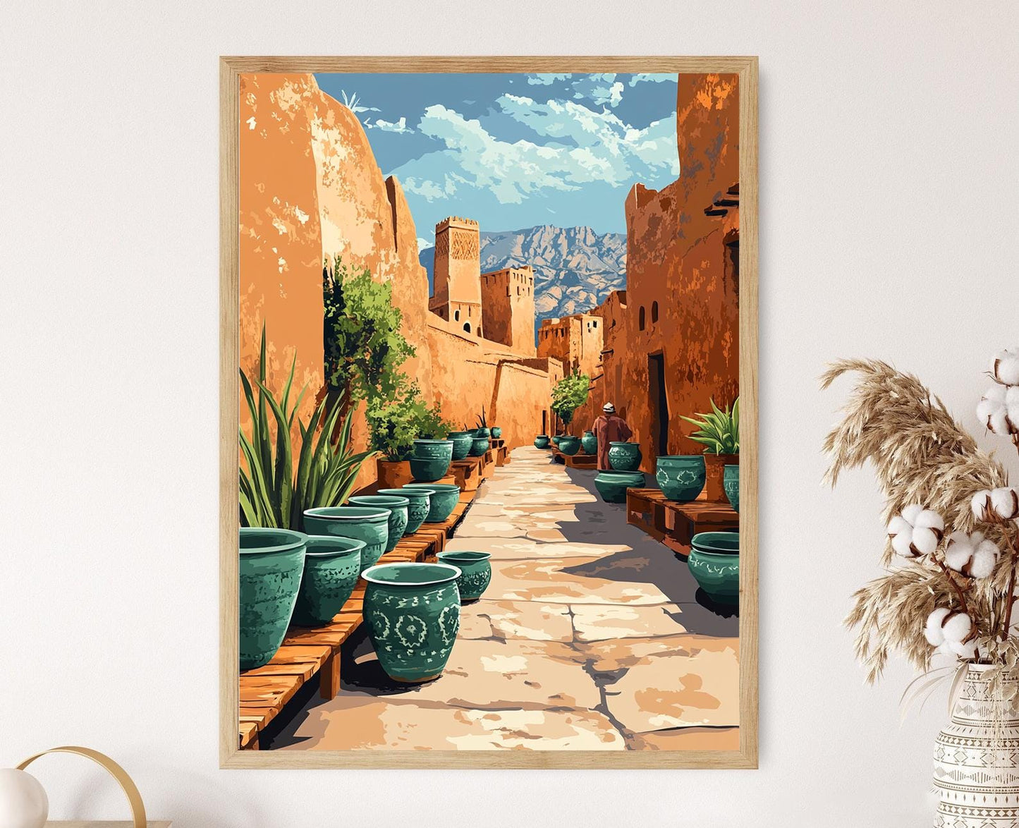 Affiche Tamegroute – Poster Artisanat du Sahara en Émail Vert Marocain
