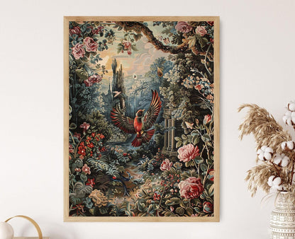 Affiche Tapisserie Vintage – Art mural brodé élégant et rétro