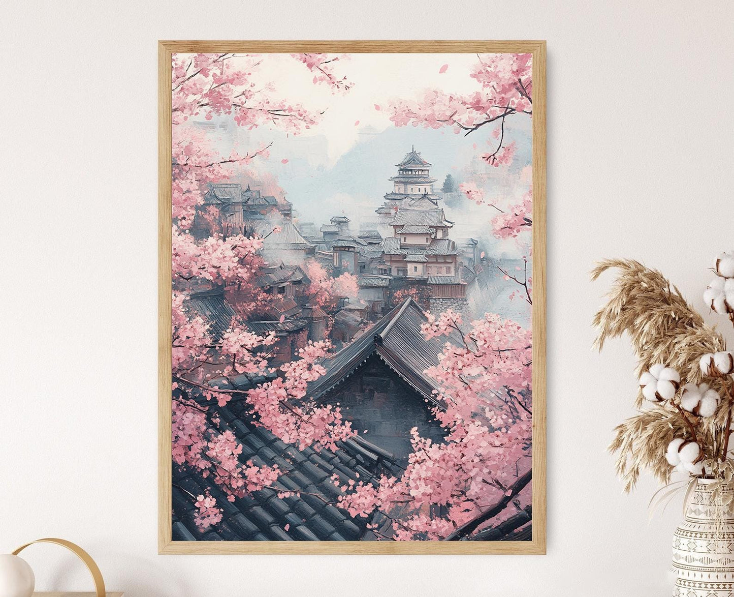Affiche Château de Himeji – Impression Art Misty Sakura Japonaise