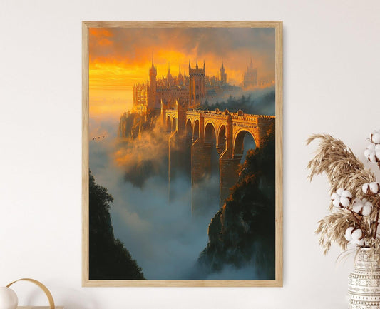 Affiche Alcazar de Ségovie – Art mural château brumeux en Espagne