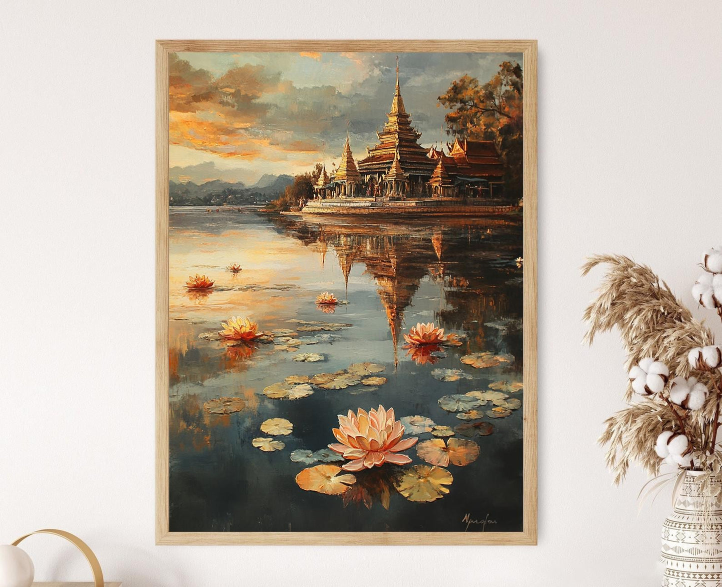 Affiche Reflets de Luang Prabang – Poster Art Temple du Laos