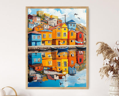 Affiche Valparaiso – Illustration du port côtier du Chili