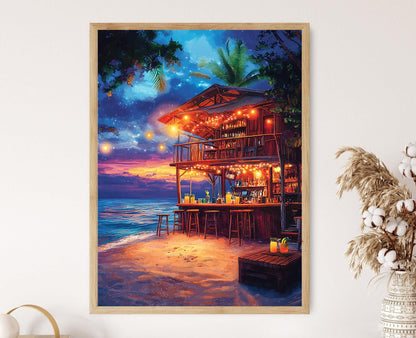 Affiche Plage de Sihanoukville – Art mural au charme côtier cambodgien