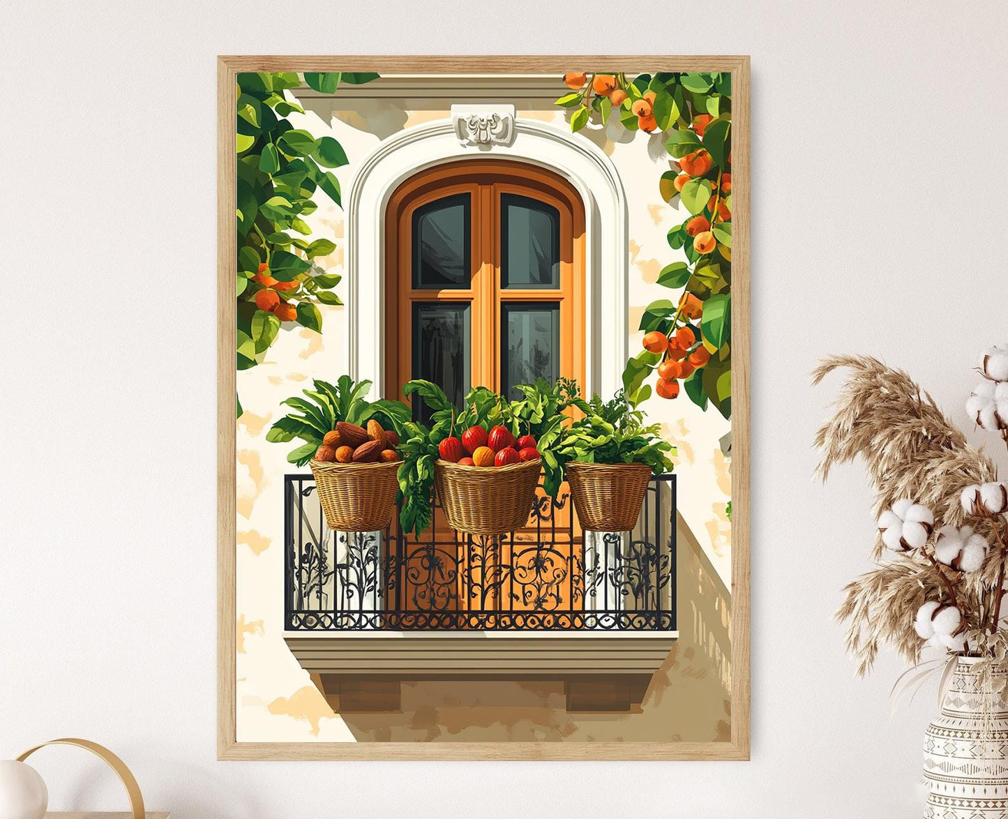 Affiche Balcon Léon – Poster Art Colonial Nicaraguayen Yuca Tamarillo