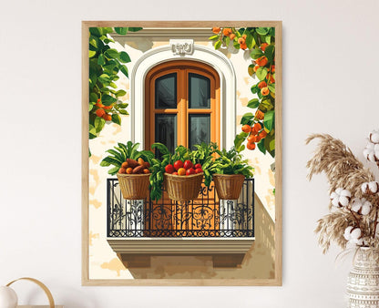 Affiche Balcon Léon – Poster Art Colonial Nicaraguayen Yuca Tamarillo