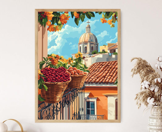 Affiche Santa Ana – Poster Art Culinaire Salvadorien avec Loroco