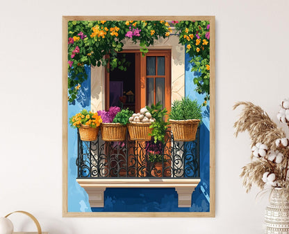 Affiche Marché de Balcon à Cartagena – Poster Art Colombienne