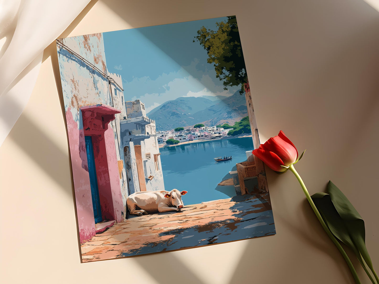 Affiche Pushkar – Impression artistique de l'allée de Rajasthan