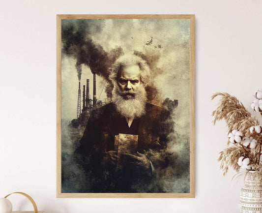 Affiche Karl Marx – Poster Art Révolutionnaire et Philosophe Industriel