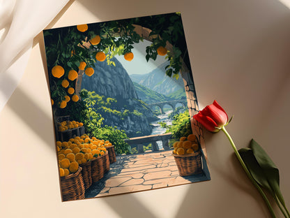 Affiche Kurdistan – Poster Marché aux Fruits de Zakho, Pont Historique