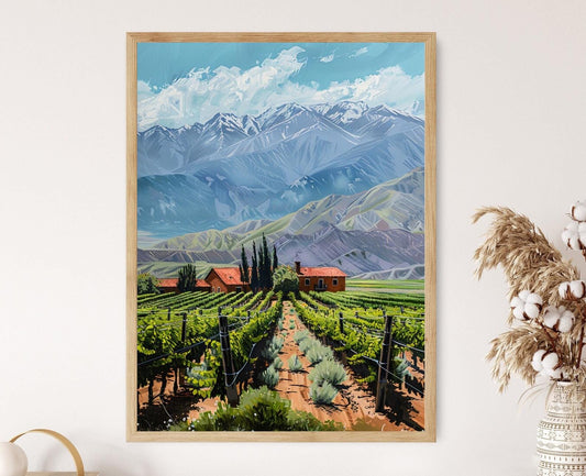 Affiche Vignoble des Andes – Décor mural de la région viticole argentine