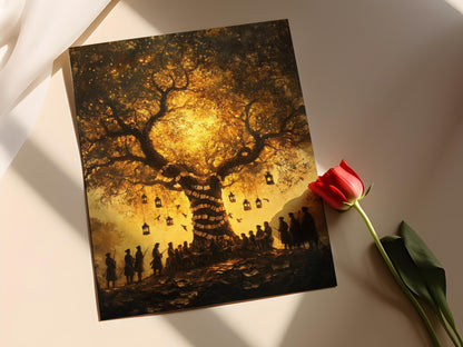 Affiche Arbre de la Liberté de Boston – Poster Art Révolutionnaire USA