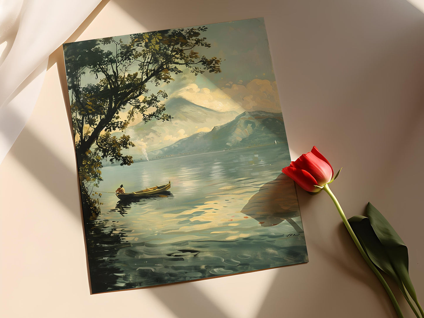 Affiche Lac Coatepeque – Poster Art de Nature Salvadorienne avec Volcans