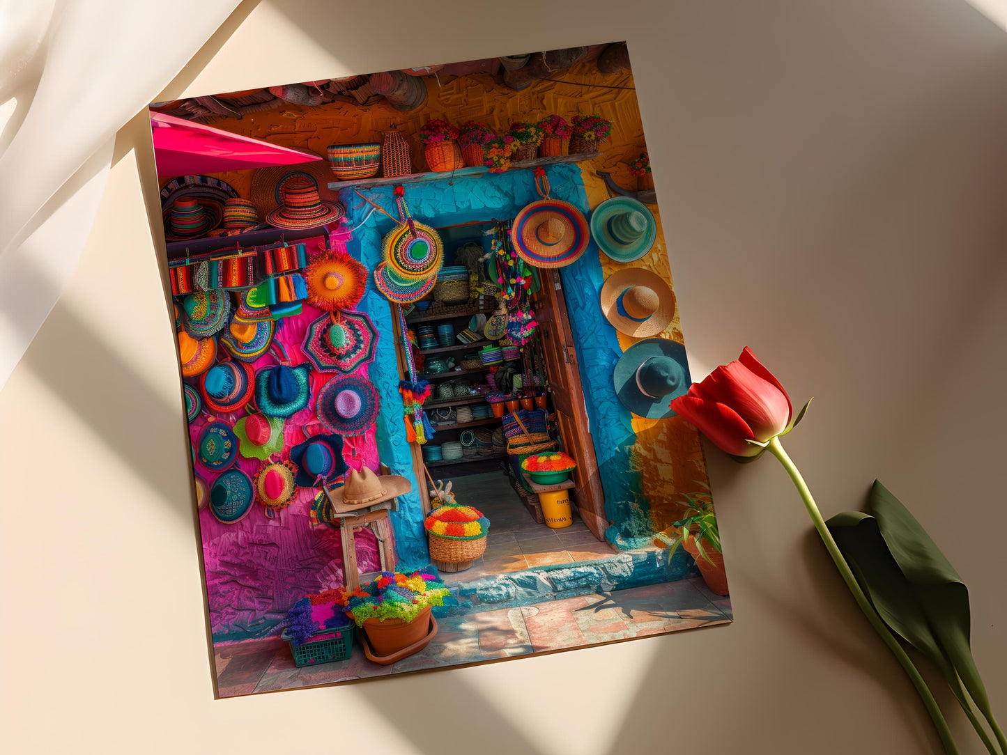 Affiche Art du Sombrero Vueltiao – Impression Folk Latino Américain