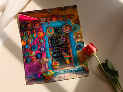 Affiche Art du Sombrero Vueltiao – Impression Folk Latino Américain