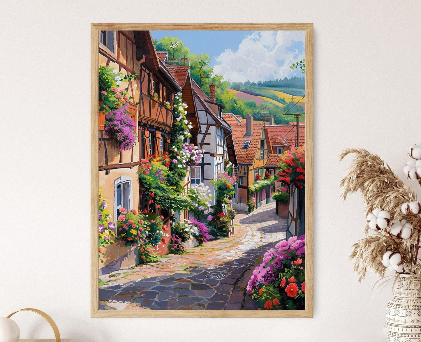 Affiche Village d'Alsace – Poster Décor Murale Campagne Française