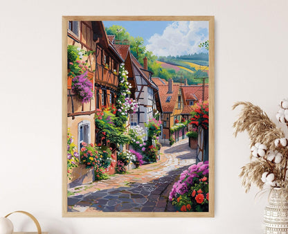 Affiche Village d'Alsace – Poster Décor Murale Campagne Française