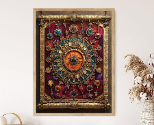 Affiche Thangka Tibétain – Poster Mandala et Déité Éblouissant