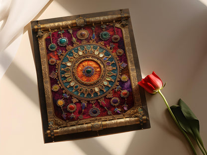 Affiche Thangka Tibétain – Poster Mandala et Déité Éblouissant