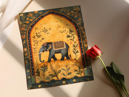 Affiche Éléphant Mughal – Impression Art Décorative Indienne