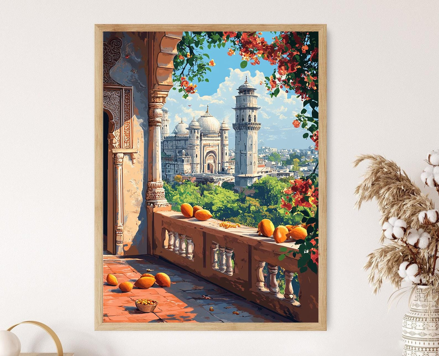 Affiche Héritage Telangana – Poster Peinture Panier de Balcon à Hyderabad