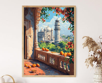 Affiche Héritage Telangana – Poster Peinture Panier de Balcon à Hyderabad