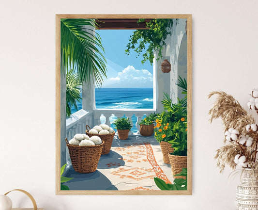 Affiche Balcon de Chennai – Poster Art Côte de Tamil Nadu