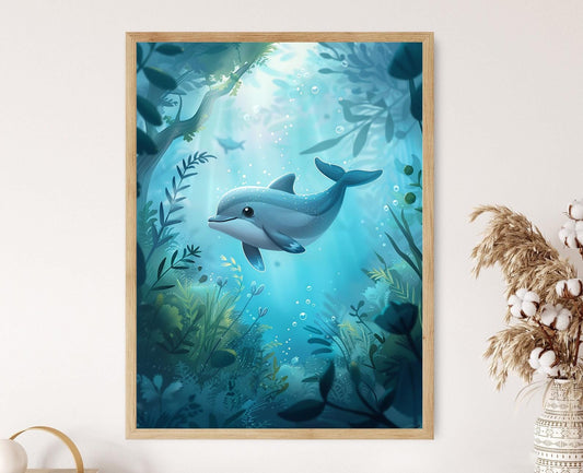 Affiche Dauphin – Art mural ludique pour enfants