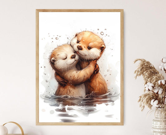 Affiche Loutre Charmante – Poster Décor Éducatif pour Enfants