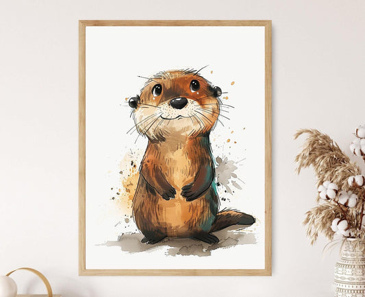 Affiche Otarie Mignonne – Illustration Enfantine pour Décor de Chambre