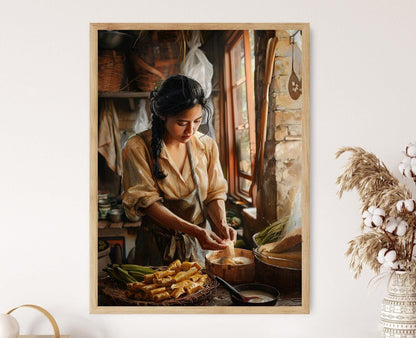 Affiche Lumpia Philippine – Art Culinaire Coloré pour Cuisine