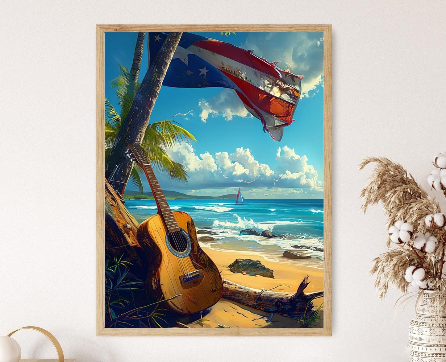 Affiche Drapeau Portoricain – Impression Murale Patriotique Vibrante