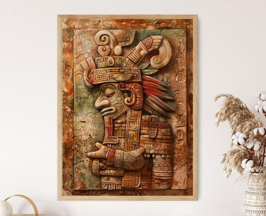 Affiche Art Maya – Poster Décor mural de civilisation ancienne détaillé