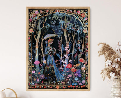 Affiche Palekh Miniature – Poster Giclée Authentique Russe, Cadeau Spécial