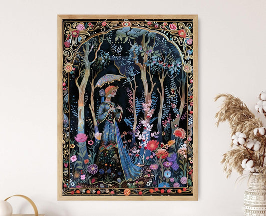 Affiche Palekh Miniature – Poster Giclée Authentique Russe, Cadeau Spécial