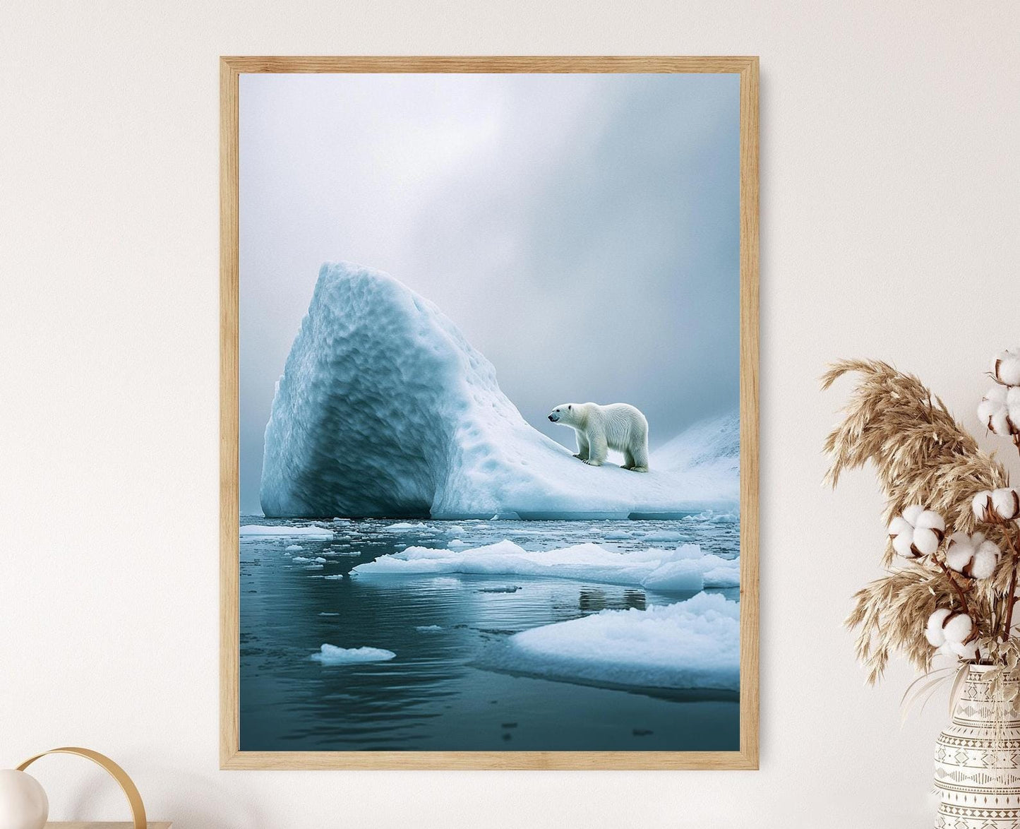 Affiche Pôle Nord – Impression Artique de l'Ours Polaire au Crépuscule