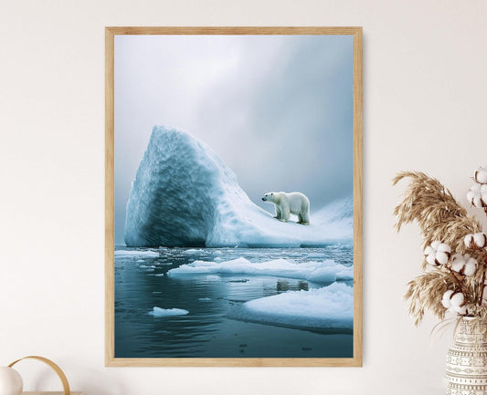 Affiche Pôle Nord – Impression Artique de l'Ours Polaire au Crépuscule
