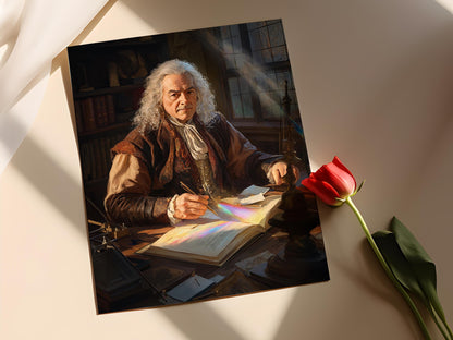 Affiche Isaac Newton – Poster Portrait d'un scientifique classique