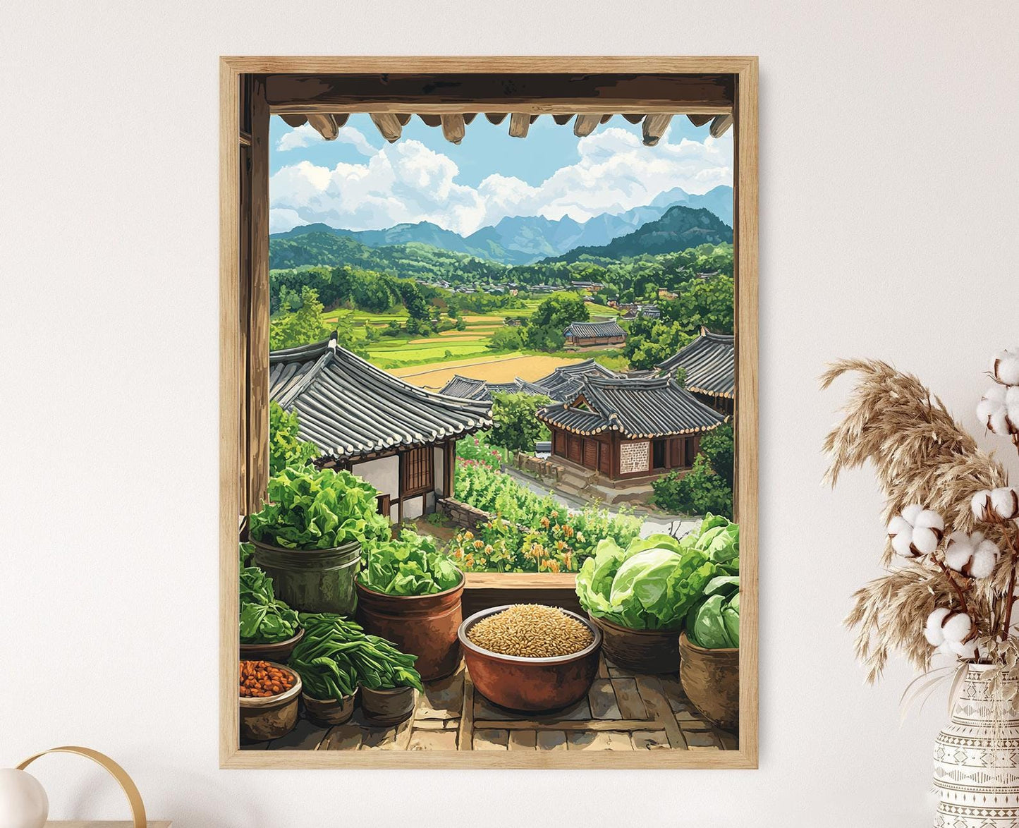 Affiche Jeonju – Poster Art Culinaire Coréenne Gochujang en Peinture