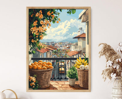 Affiche Marché des Philippines – Poster Peinture Panier de Balcon