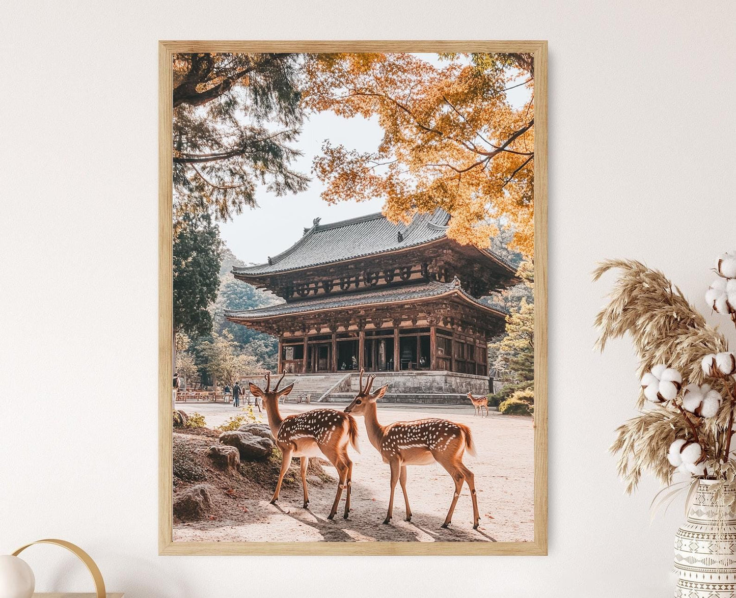 Affiche Todai-ji – Poster Temple de Nara, Cerfs & Salle de Bouddha
