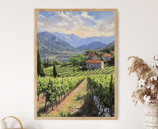 Affiche Paysage Viticole – Poster Charm Rustique du Monténégro