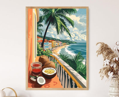 Affiche Marché Mozambique – Poster Piri Piri et Panier de Maputo