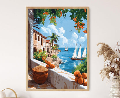 Affiche Lamu – Poster Art de Marché Swahili au Tamarin de Coco