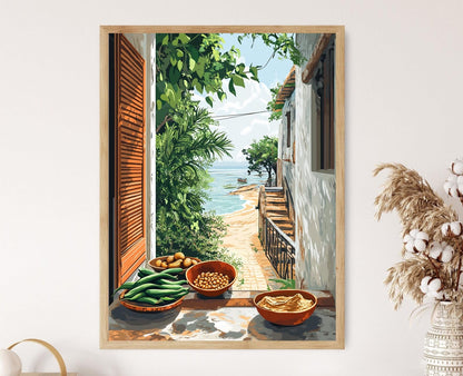 Affiche Marché de la Rivière Gambie – Poster Panier de Banjul et Poisson