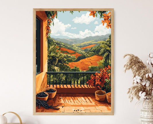 Affiche Balcon Antananarivo – Poster Art Épices de Madagascar